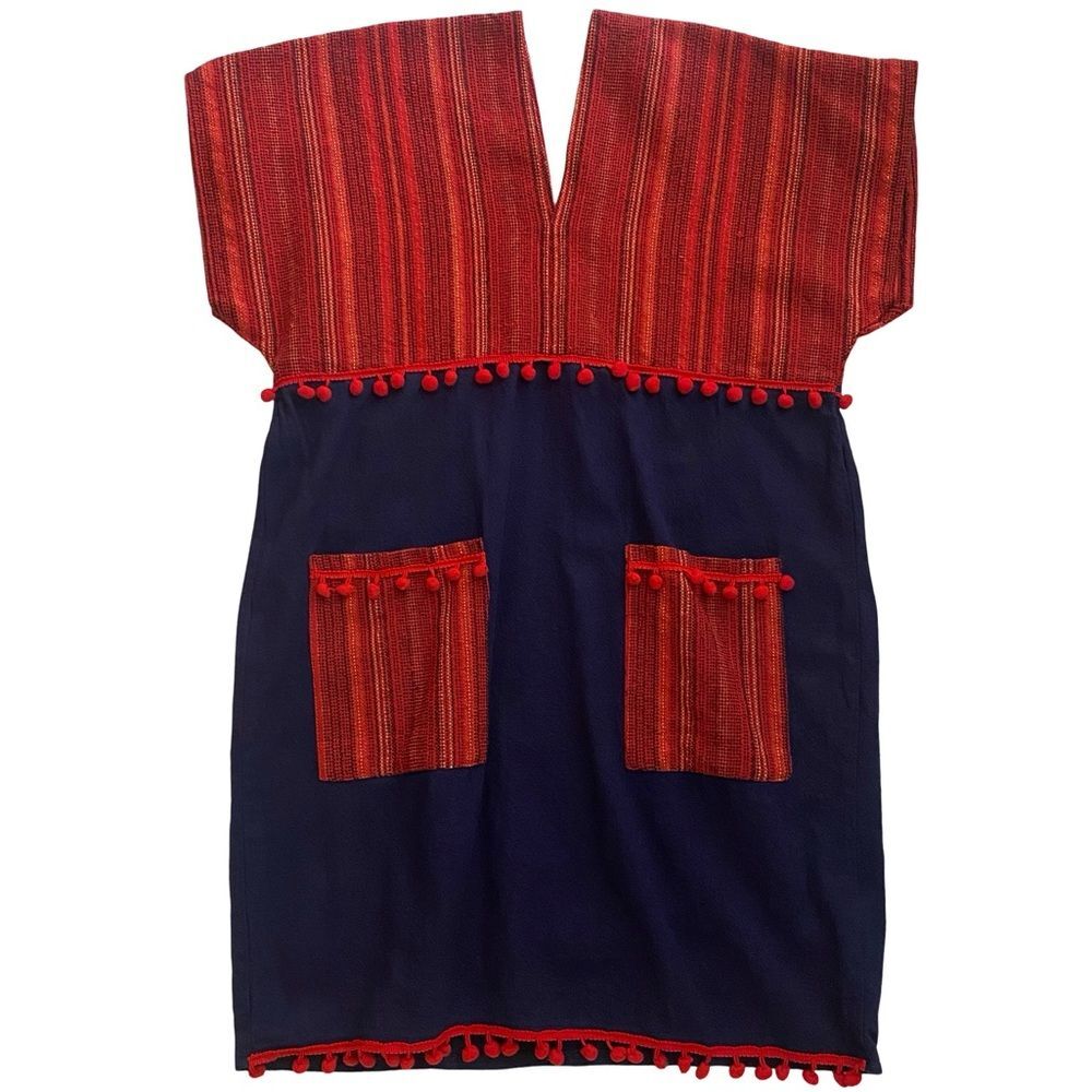 Handmade Dress With Pom Poms